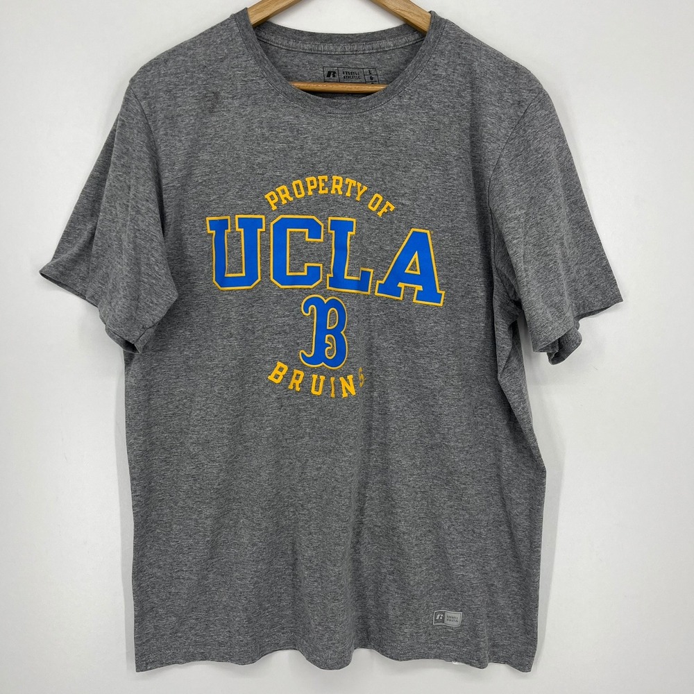 Russell Athletic Mens UCLA Bruins T-Shirt Gray Graphic Tee Size L